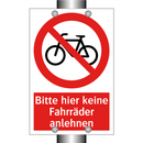 Bitte hier keine Fahrräder anlehnen