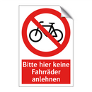 Bitte hier keine Fahrräder anlehnen