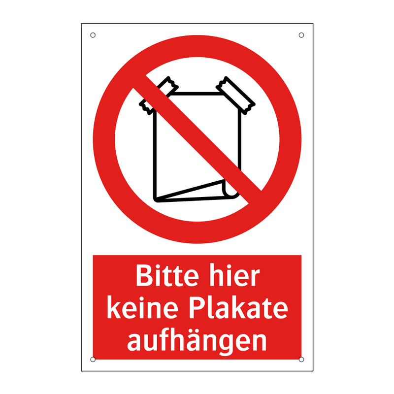 Bitte hier keine Plakate aufhängen