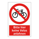 Bitte hier keine Velos anlehnen