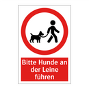 Bitte Hunde an der Leine führen