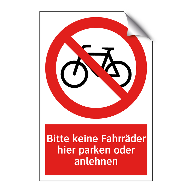 Bitte keine Fahrräder hier parken oder anlehnen