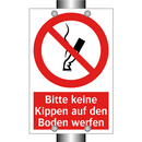 Bitte keine Kippen auf den Boden werfen