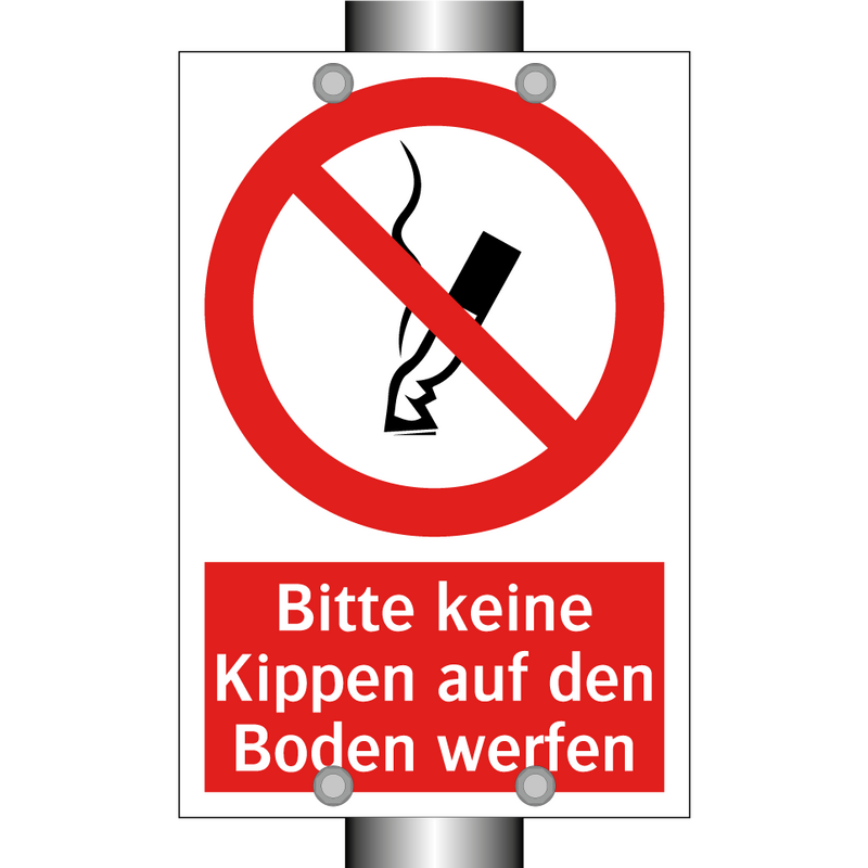 Bitte keine Kippen auf den Boden werfen