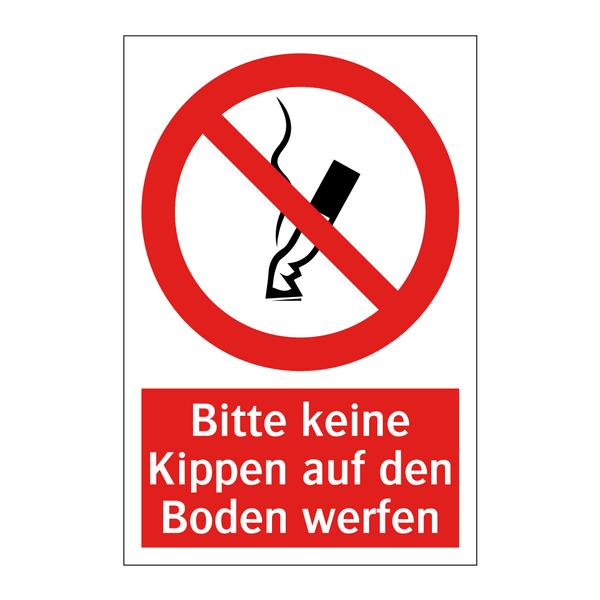 Bitte keine Kippen auf den Boden werfen