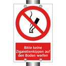 Bitte keine Zigarettenkippen auf den Boden werfen