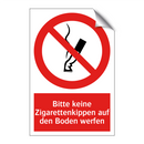 Bitte keine Zigarettenkippen auf den Boden werfen