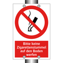 Bitte keine Zigarettenstummel auf den Boden werfen