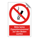 Bitte keine Zigarettenstummel auf den Boden werfen
