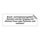 Brand- und Explosionsgefahr! Rauchen und der Umgang mit offenem Feuer oder Flammen sind verboten!