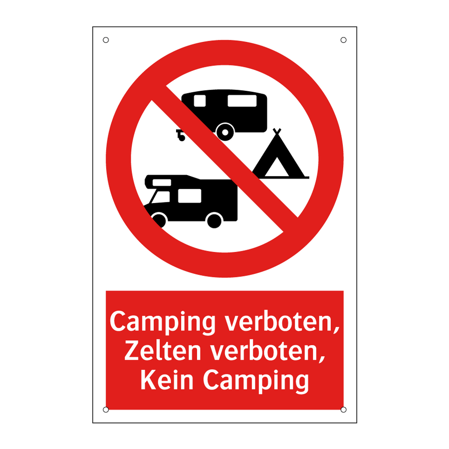 Kauf Camping verboten, Zelten verboten, Kein Camping schild | SignOnline