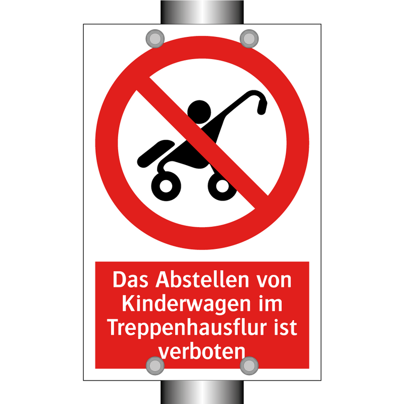 Das Abstellen von Kinderwagen im Treppenhausflur ist verboten