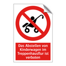 Das Abstellen von Kinderwagen im Treppenhausflur ist verboten