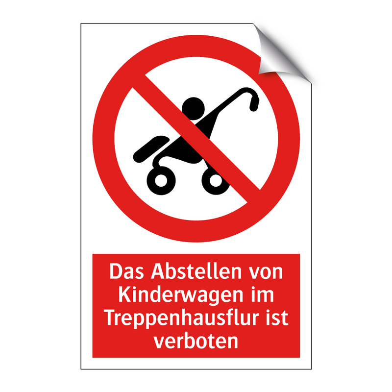 Das Abstellen von Kinderwagen im Treppenhausflur ist verboten