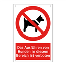Das Ausführen von Hunden in diesem Bereich ist verboten
