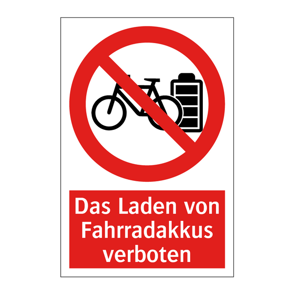 Das Laden von Fahrradakkus verboten