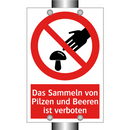 Das Sammeln von Pilzen und Beeren ist verboten
