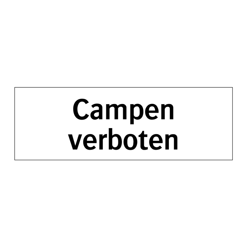 Campen verboten