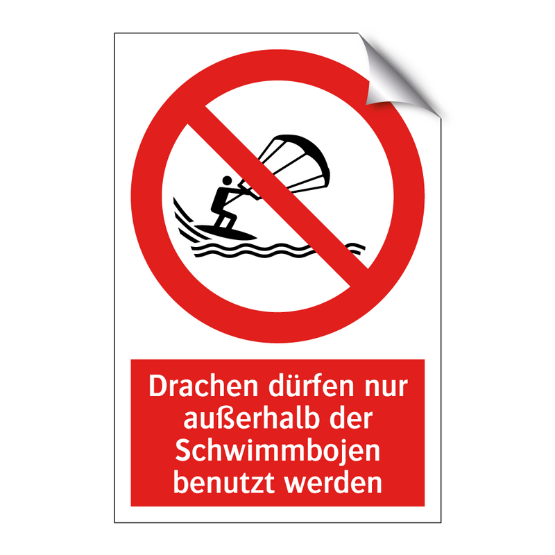 Drachen dürfen nur außerhalb der Schwimmbojen benutzt werden