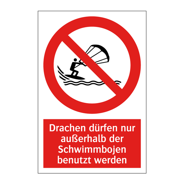 Drachen dürfen nur außerhalb der Schwimmbojen benutzt werden