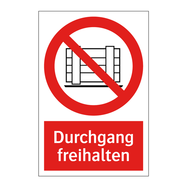 Durchgang freihalten