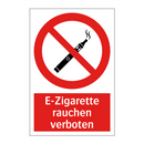 E-Zigarette rauchen verboten