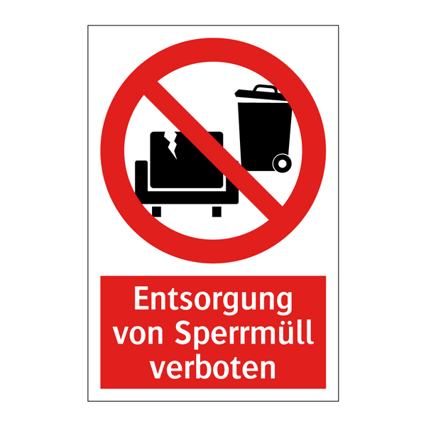 Entsorgung von Sperrmüll verboten