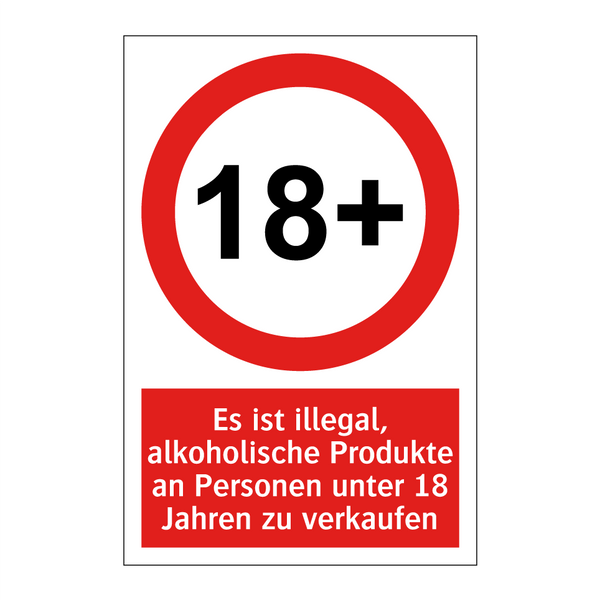 Es ist illegal, alkoholische Produkte an Personen unter 18 Jahren zu verkaufen