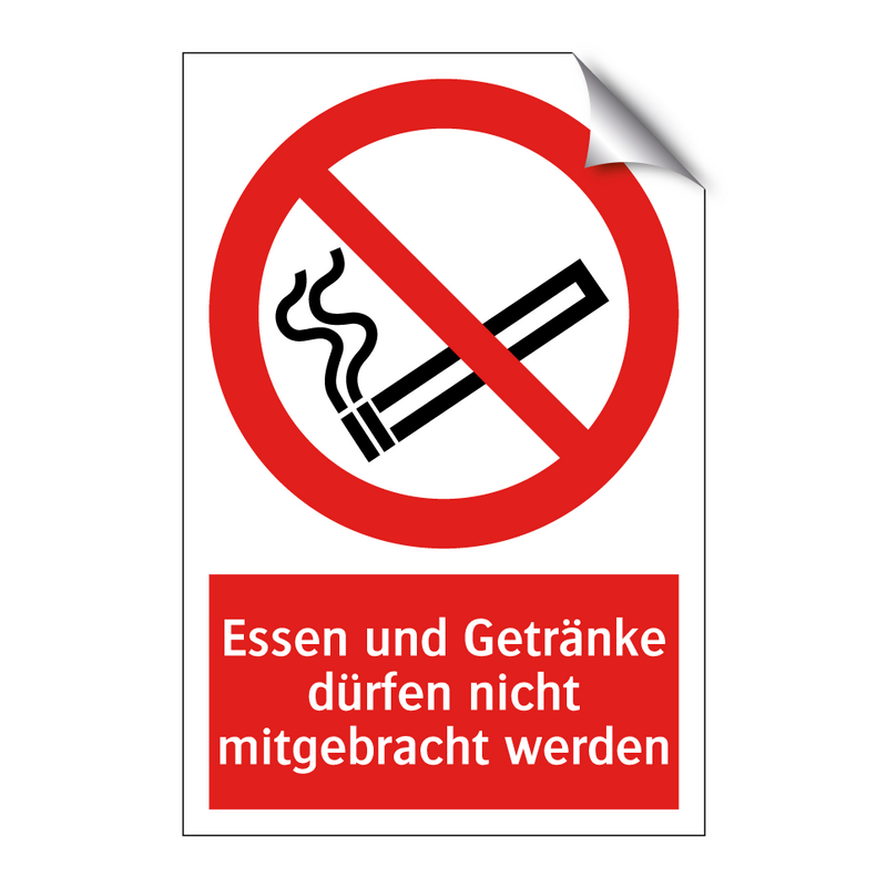 Essen und Getränke dürfen nicht mitgebracht werden