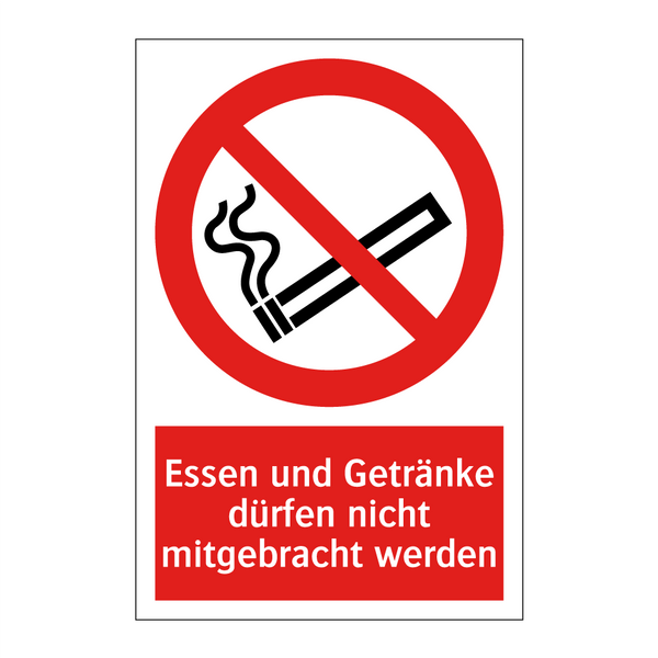 Essen und Getränke dürfen nicht mitgebracht werden