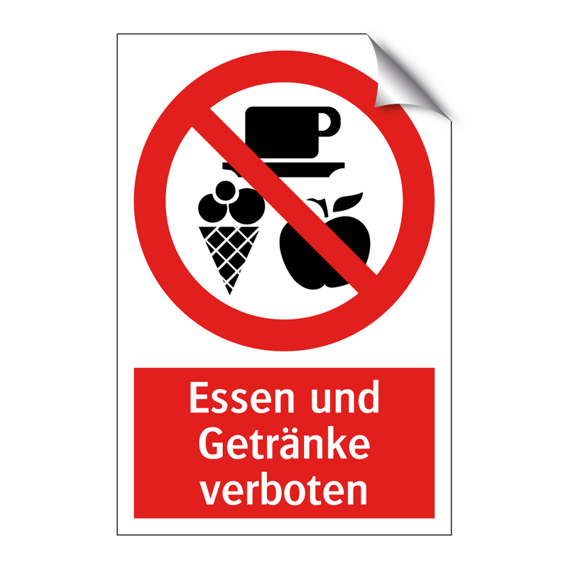 Essen und Getränke verboten