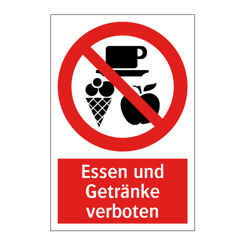 Essen und Getränke verboten