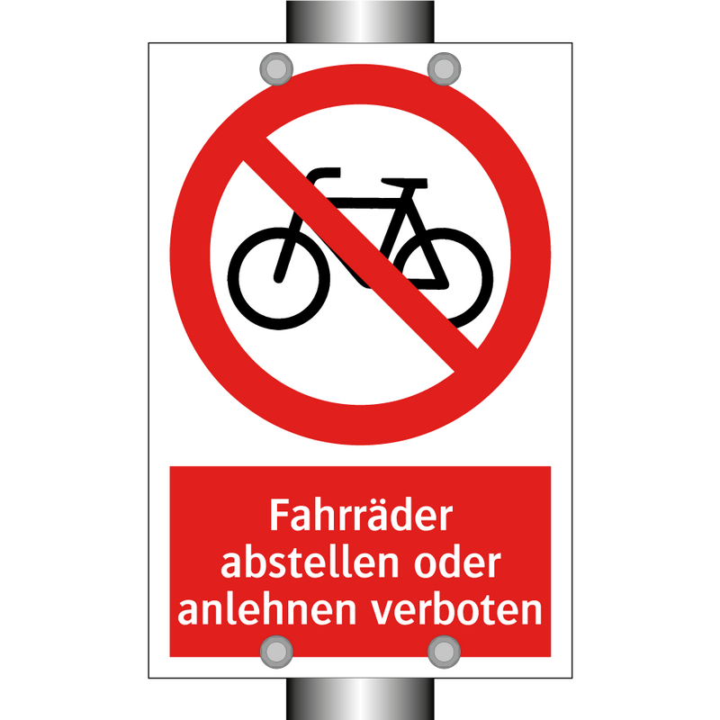 Fahrräder abstellen oder anlehnen verboten