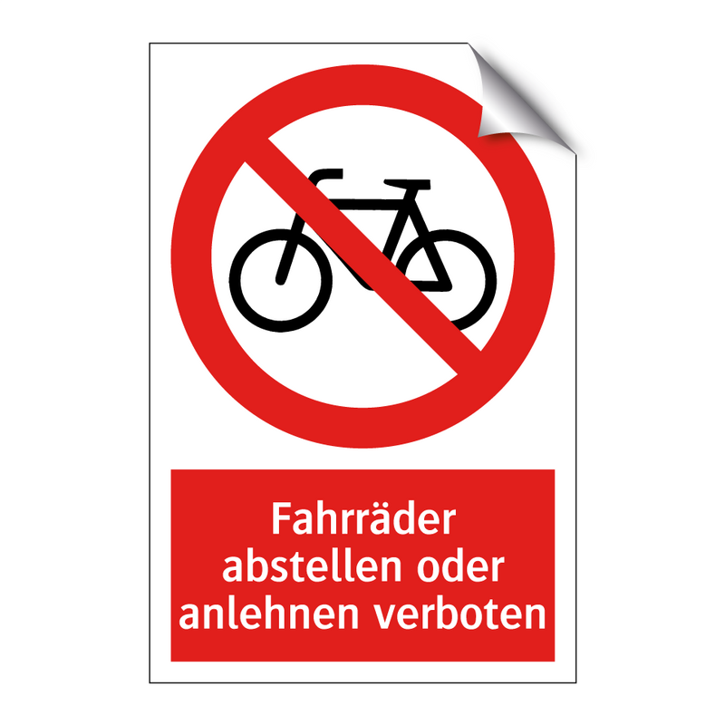Fahrräder abstellen oder anlehnen verboten