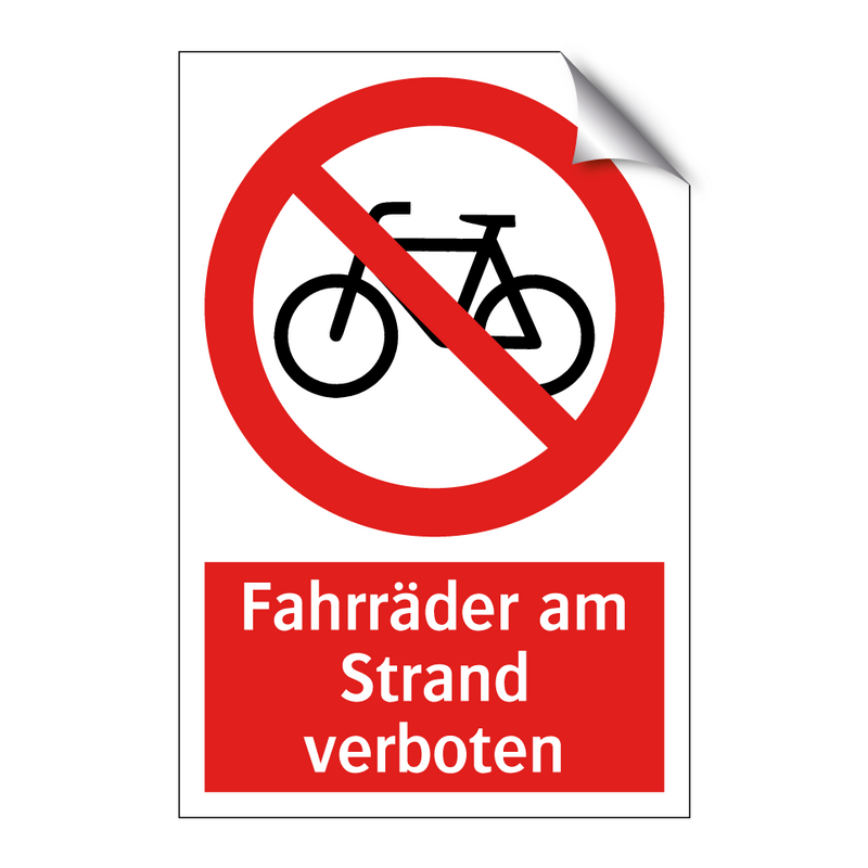 Fahrräder am Strand verboten