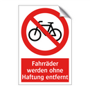 Fahrräder werden ohne Haftung entfernt