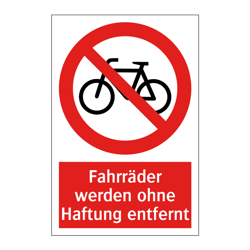 Fahrräder werden ohne Haftung entfernt