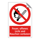 Feuer, offenes Licht and Rauchen verboten