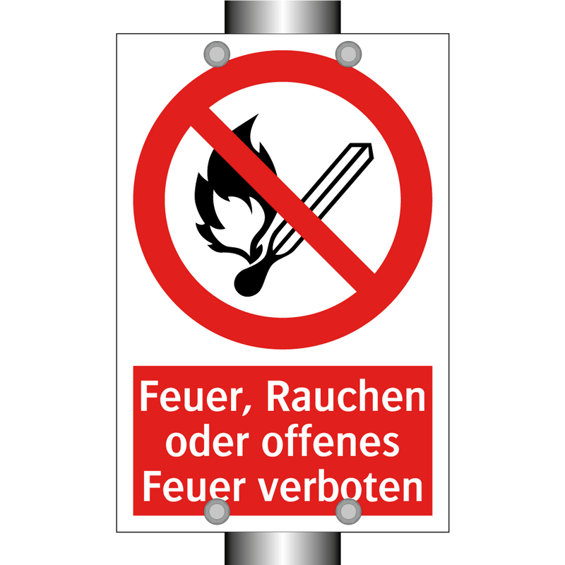Feuer, Rauchen oder offenes Feuer verboten