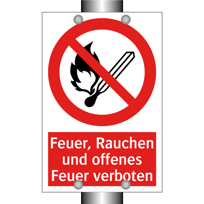 Feuer, Rauchen und offenes Feuer verboten