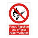 Feuer, Rauchen und offenes Feuer verboten