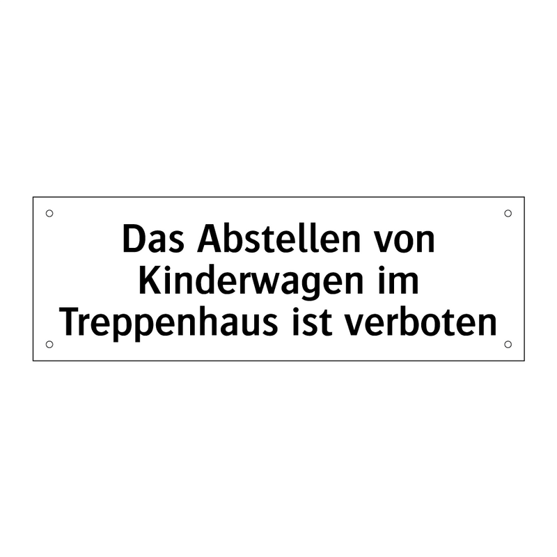 Das Abstellen von Kinderwagen im Treppenhaus ist verboten
