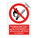 Flüssiggasanlage! Feuer- und Explosionsgefahr Rauchen und Umgang mit offenem Licht oder Feuer ist verboten!