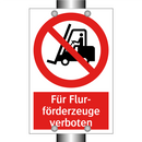 Für Flur- förderzeuge verboten