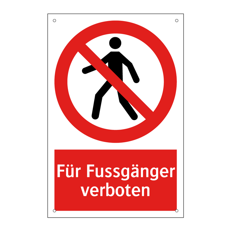 Für Fussgänger verboten