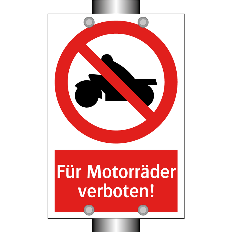 Für Motorräder verboten!