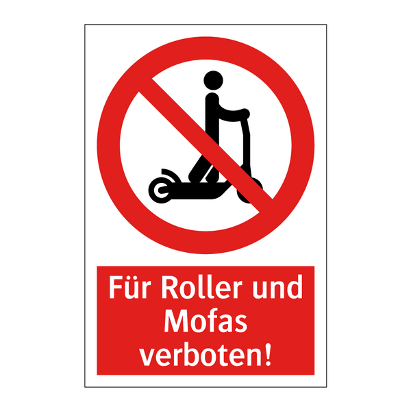 Für Roller und Mofas verboten!