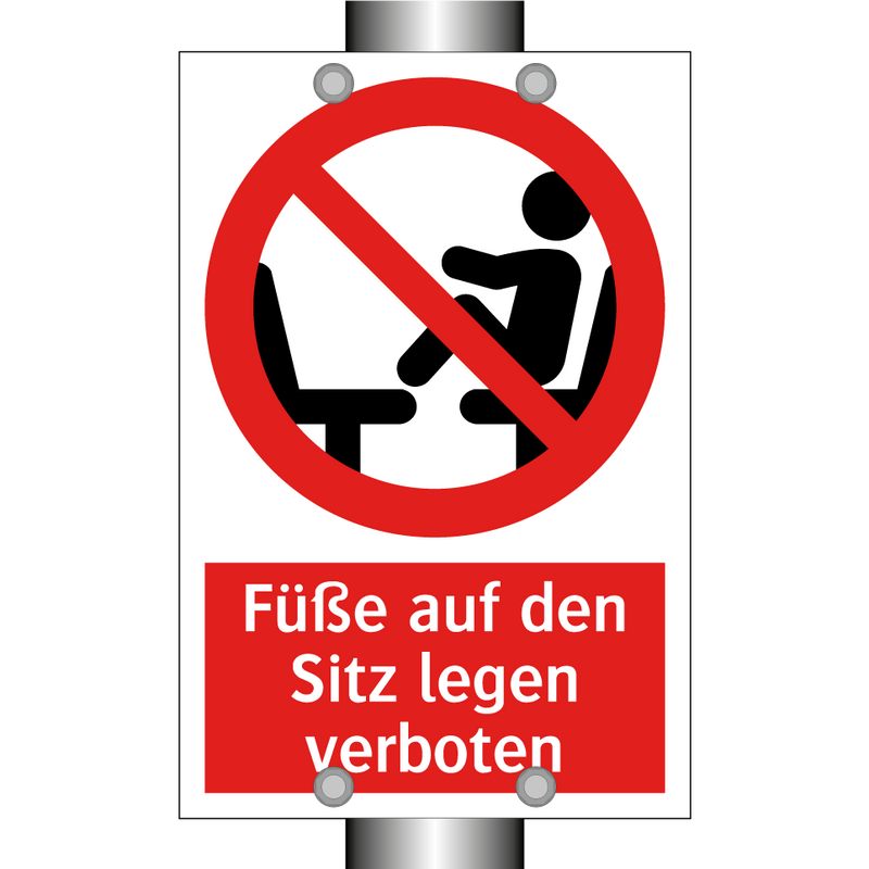 Füße auf den Sitz legen verboten