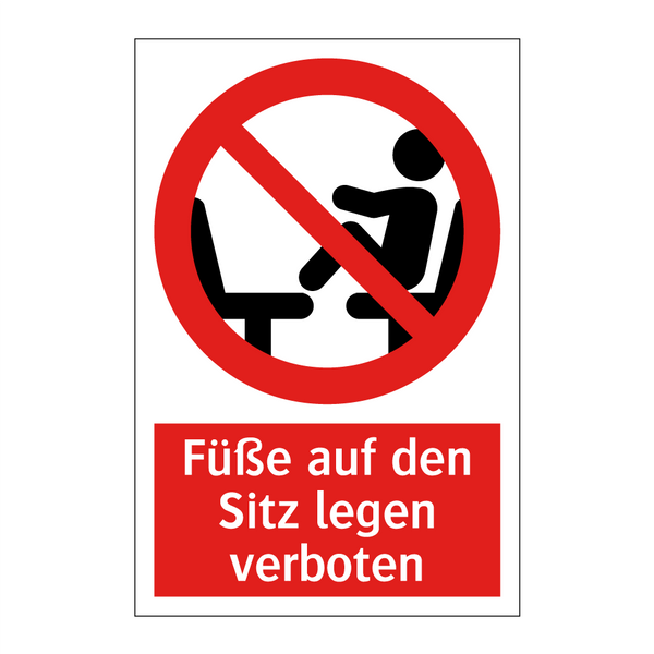 Füße auf den Sitz legen verboten