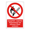 Gasgefahr: Jegliche Verwendung von offenem Feuer verboten